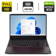 Ігровий ноутбук Lenovo IdeaPad Gaming 3 15ACH6 Shadow Black / 15.6" IPS / AMD Ryzen 5 5600H (6(12) ядер по 3.3-4.2 GHz) / 8GB DDR4 / 256GB SSD / GeForce RTX 3050 Ti, 4GB GDDR6, 128-bit / WebCam / HDMI / Win 11 Home
