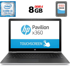 Ноутбук-трансформер HP Pavilion x360 15-br0xx / 15.6" TN Touch / Core i3-7100U (2(4) ядра по 2.4GHz) / 8GB DDR4 / 256GB SSD / HD Graphics 620 / WebCam / б/в