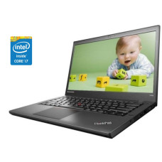 Ноутбук А-клас Lenovo ThinkPad T440p / 14" (1366x768) TN / Intel Core i7-4600M (2 (4) ядра по 2.9 - 3.6 GHz) / 8 GB DDR3 / 240 GB SSD / Intel HD Graphics 4600 / WebCam / DVD-RW / Win 10 Pro б/в