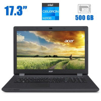 Ноутбук Acer Aspire ES1-711 / 17.3" (1600x900) TN / Intel Celeron N2940 (4 ядра по 1.83 - 2.25 GHz) / 4 GB DDR3 / 320 GB HDD / Intel HD Graphics / WebCam б/в