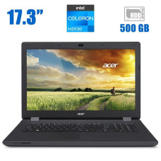 Ноутбук Acer Aspire ES1-711 / 17.3" (1600x900) TN / Intel Celeron N2940 (4 ядра по 1.83 - 2.25 GHz) / 4 GB DDR3 / 320 GB HDD / Intel HD Graphics / WebCam б/в