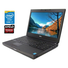 Мобільна робоча станція Б-клас Dell Precision M4800 / 15.6" (1920x1080) IPS / Intel Core i7-4710MQ (4 (8) ядра по 2.5 - 3.5 GHz) / 8 GB DDR3 / 480 GB SSD / AMD Radeon R9 M200X, 2 GB GDDR5, 128-bit / WebCam / DVD-ROM / Win 10 Pro б/в