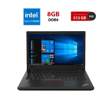 Ультрабук Lenovo ThinkPad T480s / 14" (1920x1080) IPS / Intel Core i7-8550U (4 (8) ядра по 1.8 - 4.0 GHz) / 16 GB DDR4 / 512 GB SSD / Intel UHD Graphics 620 / WebCam б/в