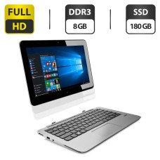 Нетбук-трансформер Б-клас HP Elite x2 1011 G1 / 11.6" (1920x1080) Touch IPS / Intel Core M-5Y71 (2 (4) ядра по 1.2 - 2.9 GHz) / 8 GB DDR3 / 180 GB SSD / Intel HD Graphics 5300 / WebCam / Windows 10 Pro / Два АКБ б/в