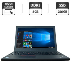 Ноутбук Lenovo ThinkPad T560 / 15.6" (1920x1080) IPS Touch / Intel Core i5-6300U (2 (4) ядра по 2.4 - 3.0 GHz) / 8 GB DDR3 / 256 GB SSD / Intel HD Graphics 520 / WebCam / HDMI б/в