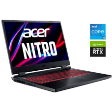 Ігровий ноутбук Acer Nitro 5 AN517-55 / 17.3" (1920x1080) IPS / Intel Core i5-12500H (12 (16) ядер по 2.5 - 4.5 GHz) / 16 GB DDR4 / 512 GB SSD / nVidia GeForce RTX 3050, 4 GB GDDR5, 128-bit / WebCam / Win 11 Home б/в