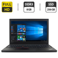 Ноутбук Lenovo ThinkPad T560 / 15.6" (1920x1080) IPS / Intel Core i5-6300U (2 (4) ядра по 2.4-3 GHz) / 8 GB DDR3 / 256 GB SSD / Intel HD Graphics 520 / WebCam / HDMI б/в