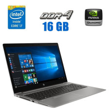 Мобільна робоча станція HP ZBook 15 G6 / 15.6" (1920x1080) IPS / Intel Core i7-9850H (6 (12) ядер по 2.6 - 4.6 GHz) / 16 GB DDR4 / 512 GB SSD M.2 / nVidia Quadro T1000, 4 GB GDDR5, 128-bit / WebCam б/в