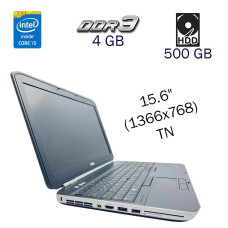Ноутбук Dell Latitude E5520 / 15.6" TN / Intel Core i5-2430M (2(4) ядра по 2.4-3 GHz) / 4GB DDR3 / 500GB HDD / HD Graphics 3000 / WebCam / АКБ не тримає б/в