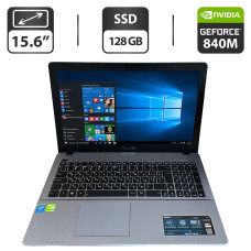 Ноутбук Asus X550LN / 15.6" (1366x768) TN / Intel Core i7-4510U (2 (4) ядра по 2.0 - 3.1 GHz) / 12 GB DDR3 / 128 GB SSD / nVidia GeForce 840M, 2 GB GDDR3, 64-bit / WebCam / VGA б/в