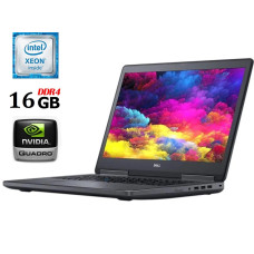 Мобільна робоча станція Dell Precision 7720 / 17.3" (1600x900) TN / Intel Xeon E3-1505M v6 (4 (8) ядра по 3.0 - 4.0 GHz) / 16 GB DDR4 / 256 GB SSD / nVidia Quadro P4000, 8 GB GDDR5, 256-bit / miniDP / HDMI б/в