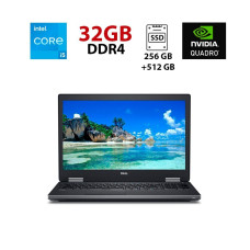 Мобільна робоча станція Б-клас Dell Precision 7730 / 17.3" (1920x1080) IPS / Intel Core i5-8400H (4 (8) ядра по 2.5 - 4.2 GHz) / 32 GB DDR4 / 256 GB SSD + 512 GB SSD / nVidia Quadro P3200, 6 GB GDDR5, 192-bit / WebCam б/в