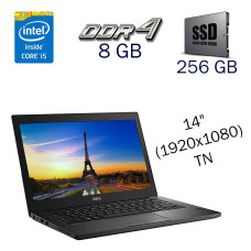 Ультрабук Dell Latitude 7480 / 14" (1920x1080) TN / Intel Core i5-7300U (2 (4) ядра по 2.6 - 3.5 GHz) / 8 GB DDR4 / 256 GB SSD / Intel HD Graphics 620 / WebCam б/в