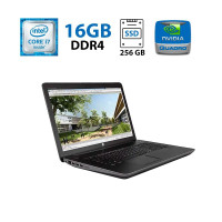 Робоча станція Б-клас HP ZBook 15 G3 / 15.6" (1920x1080) TN / Intel Core i7-6700HQ (4 (8) ядра по 2.6 - 3.5 GHz) / 16 GB DDR4 / 256 GB SSD + 500 GB HDD / nVidia Quadro M1000M, 2 GB GDDR5, 128-bit / WebCam б/в