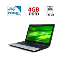 Ноутбук Б-клас Acer Aspire E1-531 / 15.6" (1366x768) TN / Intel Pentium 2020M (2 ядра по 2.4 GHz) / 4 GB DDR3 / 120 GB SSD / Intel HD Graphics for 3rd Generation Intel Processors / WebCam б/у