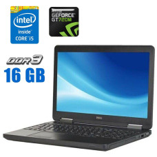 Ноутбук Dell Latitude E5540 / 15.6" (1920x1080) TN / Intel Core i5-4200U (2 (4) ядра по 1.6 - 2.6 GHz) / 16 GB DDR3 / 480 GB SSD / nVidia GeForce GT 720M, 2 GB DDR3, 64-bit / WebCam б/в