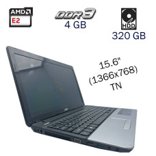 Ноутбук Acer Aspire E1-521 / 15.6" TN / AMD E2-1800 (2 ядра по 1.7GHz) / 4GB DDR3 / 320GB HDD / Radeon HD 7340 / WebCam б/в
