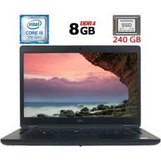 Ноутбук Б-клас Dell Latitude 5490 / 14" (1920x1080) IPS / Intel Core i5-7300U (2 (4) ядра по 2.6 - 3.5 GHz) / 8 GB DDR4 / 240 GB SSD M.2 / Intel HD Graphics 620 / WebCam / USB 3.1 / HDMI / Windows 10 б/в