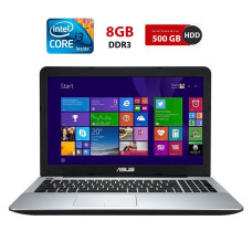 Ноутбук Б-клас Asus R556la / 15.6" (1366x768) TN / Intel Core i3-4030U (2 (4) ядра по 1.9 GHz) / 8 GB DDR3 / 500 GB HDD / Intel HD Graphics 4400 / WebCam / АКБ не працює б/в