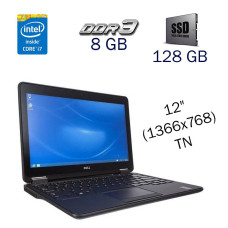 Нетбук Dell E7240 / 12" TN / Intel Core i7-4600U (2(4) ядра по 2.1-3.3 GHz) / 8GB DDR3 / 128GB SSD / WebCam / HD Graphics 4400 б/в