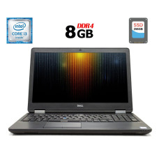 Ноутбук Б-клас Dell Latitude E5570 / 15.6" TN / Core i3-6100U (2(4) ядра по 2.3GHz) / 8GB DDR4 / 256GB SSD / HD Graphics 520 / HDMI / Win 10 б/в