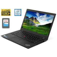 Ноутбук Б-клас Lenovo ThinkPad T460s / 14" IPS / Core i5-6200U (2(4) ядра по 2.3-2.8GHz) / 8GB DDR4 / 180GB SSD / HD Graphics 520 / WebCam б/в