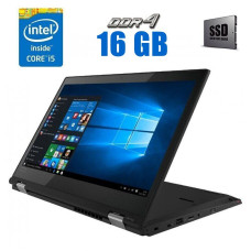 Ноутбук-трансформер Lenovo ThinkPad L380 Yoga / 13.3" (1920x1080) IPS Touch / Intel Core i5-8250U (4 (8) ядра по 1.6 - 3.4 GHz) / 16 GB DDR4 / 240 GB SSD / Intel UHD Graphics 620 / WebCam б/в