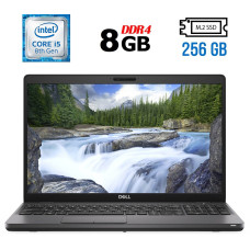 Ультрабук Б-клас Dell Latitude 5500 / 15.6" (1920x1080) IPS / Intel Core i5-8265U (4 (8) ядра по 1.6 - 3.9 GHz) / 8 GB DDR4 / 256 GB SSD M.2 / Intel UHD Graphics 620 / WebCam / USB 3.1 / HDMI б/в