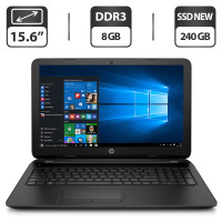 Ноутбук Б-клас HP 15 / 15.6" (1366x768) TN / Intel Core i5-5200U (2 (4) ядра по 2.2 - 2.7 GHz) / 8 GB DDR3 / 240 GB SSD NEW / nVidia GeForce 820M, 1 GB GDDR3, 64-bit / WebCam / HDMI б/в