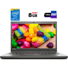 Ультрабук Б-клас Lenovo Thinkpad T450s / 14'' (1600x900) TN / Intel Core i5-5300U (2 (4) ядра по 2.3 - 2.9 GHz) / 8 GB DDR3 / 128 GB SSD / Intel HD Graphics 5500 / WebCam / miniDP б/в