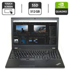 Робоча станція Lenovo ThinkPad P51 / 15.6" IPS Touch / Core i7-7820HQ (4(8) ядер по 2.9-3.9 GHz) / 16GB DDR4 / 512GB SSD / Quadro M2200, 4GB GDDR5, 128-bit / WebCam / HDMI б/в