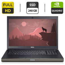 Мобільна робоча станція Б-клас Dell Precision M4800 / 15.6" (1920x1080) IPS / Intel Core i7-4810MQ (4 (8) ядра по 2.8 - 3.8 GHz) / 32 GB DDR3 / 240 GB SSD / nVidia Quadro K2100M, 2 GB GDDR5, 128-bit / WebCam / DVD-ROM б/в
