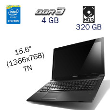 Ноутбук Lenovo B580 / 15.6" TN / Intel Celeron B820 (2 ядра по 1.7GHz) / 4GB DDR3 / 320GB HDD / HD Graphics for 2nd Generation / WebCam / DVD-ROM / Fingerprint б/в