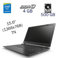 Ноутбук Lenovo B50-10 / 15.6" TN / Intel Celeron N2840 (2 ядра по 2.16-2.58 GHz) / 4GB DDR3 / 500GB HDD / Atom Processor Z3700 / WebCam / DVD-ROM б/в