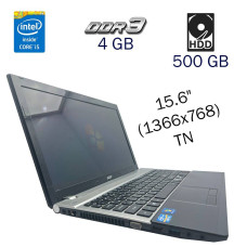 Ноутбук Acer Aspire V3-571 / 15.6" TN / Intel Core i5-3210M (2(4) ядра по 2.5-3.1 GHz) / 4GB DDR3 / 500GB HDD / HD Graphics 4000 / WebCam б/в