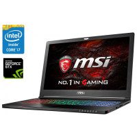 Ігровий ноутбук MSI GS63VR 6RF Stealth Pro / 15.6" IPS / Core i7-6700HQ (4(8) ядра по 2.6-3.5GHz) / 16GB DDR4 / 256GB SSD + 1TB HDD / GeForce GTX 1060, 6GB / WebCam / Win 10 Home б/в
