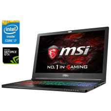 Ігровий ноутбук MSI GS63VR 6RF Stealth Pro / 15.6" IPS / Core i7-6700HQ (4(8) ядра по 2.6-3.5GHz) / 16GB DDR4 / 256GB SSD + 1TB HDD / GeForce GTX 1060, 6GB / WebCam / Win 10 Home б/в