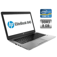 Ультрабук HP EliteBook 840 G1 / 14" (1366x768) TN / Intel Core i5-4200U (2 (4) ядра по 1.6 - 2.6 GHz) / 8 GB DDR3 / 240 GB SSD / Intel HD Graphics 4400 / WebCam / Fingerprint / Win 10 б/в