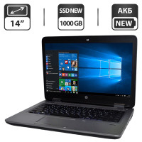 Ноутбук HP ProBook 645 G3 / 14" (1366x768) TN / AMD A10-8730B (4 ядра по 2.4 - 3.3 GHz) / 16 GB DDR4 / 1000 GB SSD NEW / AMD Radeon R5 Graphics / WebCam / АКБ NEW / Windows 10 Pro б/в
