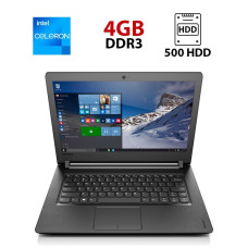 Ноутбук Lenovo Ideapad 110-14IBR / 14" (1366x768) TN / Intel Celeron N3060 (2 ядра по 1.6 - 2.48 GHz) / 4 GB DDR3 / 500 GB HDD / Intel HD Graphics 400 / WebCam б/в