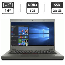 Ноутбук Б-класс Lenovo ThinkPad T440p / 14" TN / Intel Core i5-4300M (2(4) ядра по 2.6-3.3 GHz) / 8GB DDR3 / 256GB SSD / HD Graphics 4600 / WebCam / DVD-ROM / VGA б/в