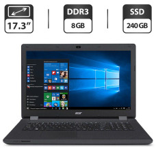 Ноутбук Б-клас Acer Aspire ES1-711 / 17.3" (1600x900) TN / Intel Pentium N3540 (4 ядра по 2.16 - 2.66 GHz) / 8 GB DDR3 NEW / 240 GB SSD / Intel HD Graphics / WebCam / DVD-ROM б/в