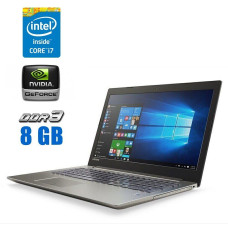 Ігровий ноутбук Б-клас Lenovo IdeaPad 520-15IKB / 15.6" (1920x1080) IPS / Intel Core i7-7500U (2 (4) ядра по 2.7 - 3.5 GHz) / 8 GB DDR4 / 256 GB SSD / nVidia GeForce 940MX, 2 GB DDR3, 64-bit / WebCam / АКБ NEW б/в