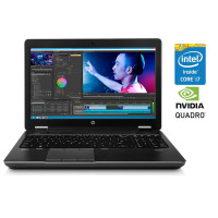 Мобільна робоча станція Б-клас HP ZBook 15 / 15.6" (1920x1080) IPS / Intel Core i7-4700MQ (4 (8) ядра по 2.4 - 3.2 GHz) / 16 GB DDR3 / 240 GB SSD / nVidia Quadro K610M, 1 GB GDDR5, 64-bit / WebCam / DVD-RW / Win 10 Pro б/в
