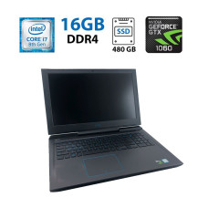 Ігровий ноутбук Dell G7 7588 / 15.6" (1920x1080) IPS / Intel Core i7-8750H (6 (12) ядер по 2.2 - 4.1 GHz) / 16 GB DDR4 / 480 GB SSD / nVidia GeForce GTX1060, 6 GB GDDR5, 192-bit / WebCam б/в