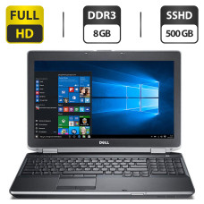 Ноутбук Б-клас Dell Latitude E6530 / 15.6" (1920x1080) TN / Intel Core i7-3540M (2 (4) ядра по 3.0 - 3.7 GHz) / 8 GB DDR3 / 500 GB SSHD / Intel HD Graphics 4000 / DVD-ROM / Windows 10 Pro б/в