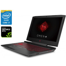 Ігровий ноутбук HP Omen 15-CE018DX / 15.6" (1920x1080) IPS / Intel Core i7-7700HQ (4 (8) ядра по 2.8 - 3.8 GHz) / 8 GB DDR4 / 128 GB SSD M.2 + 1000 GB HDD / nVidia GeForce GTX 1050, 4 GB GDDR5, 128-bit / WebCam б/в