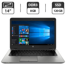 Ноутбук Б-клас HP EliteBook 840 G2 / 14" (1600x900) TN / Intel Core i5-5300U (2 (4) ядра по 2.3 -2.9 GHz) / 8 GB DDR3 / 120 GB SSD / Intel HD Graphics 5500 / WebCam / VGA б/в