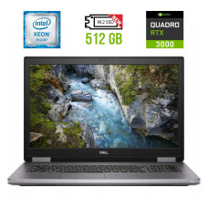 Мобільна робоча станція Dell Precision 7740 / 17.3" (1920x1080) IPS / Intel Xeon E-2276M (6 (12) ядер по 2.8 - 4.7 GHz) / 32 GB DDR4 / 512 GB SSD M.2 NEW / nVidia Quadro RTX 3000, 6 GB GDDR6, 192-bit / WebCam / HDMI / miniDP б/в