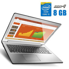 Ноутбук Lenovo IdeaPad 510-15ISK / 15.6" (1366x768) TN / Intel Core i5-6200U (2 (4) ядра по 2.3 - 2.8 GHz) / 8 GB DDR4 / 500 GB HDD / Intel HD Graphics 520 / WebCam б/в